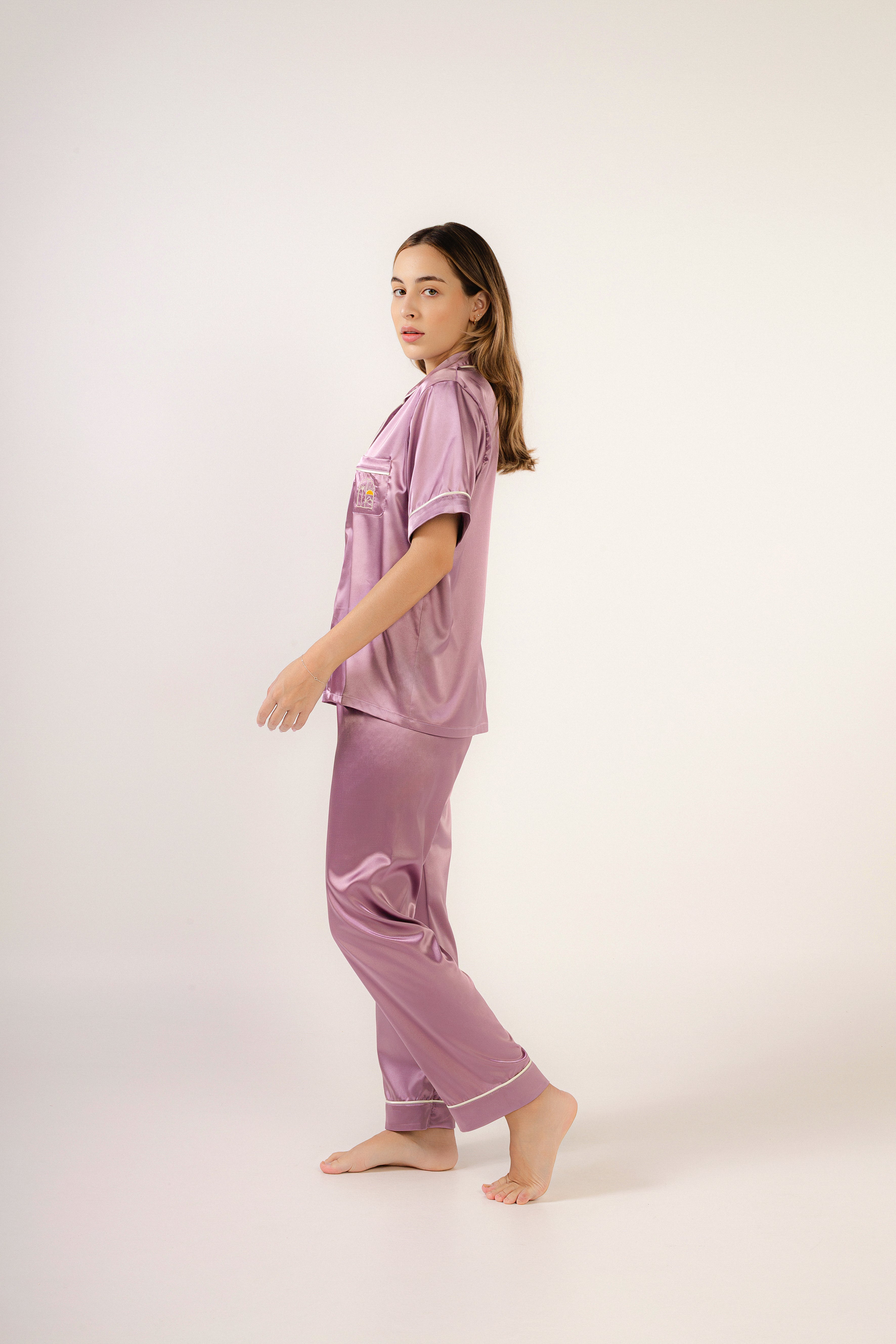 Aurora Lavanda-Manga Corta y Pantalón
